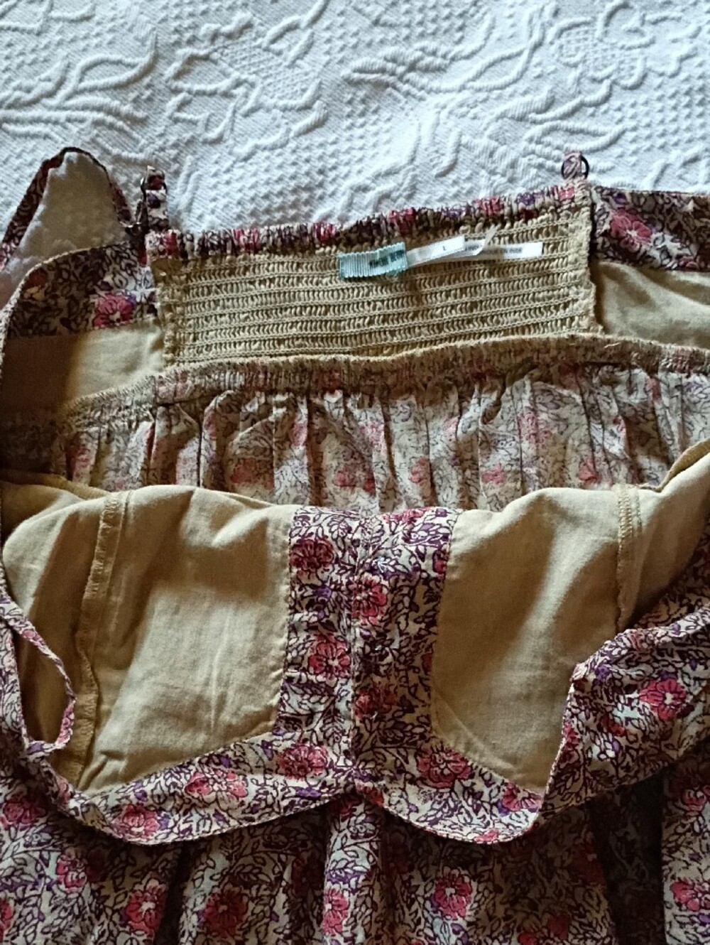 L Kimchi Blue Purple/Red Floral Ruffle-Hem Camisole - Picture 4 of 6